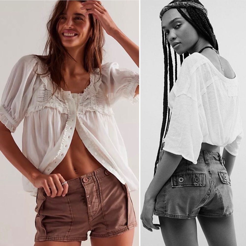 New Free People All Yours Micro Denim Shorts 10